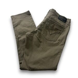 BKE Mason Mens Olive Green Straight Leg Chino Pants 38x32 Rugged Cotton Blend